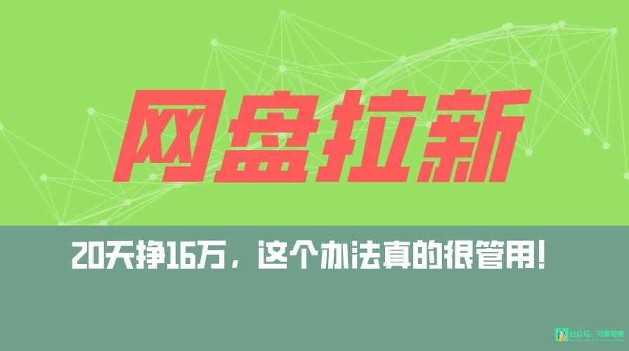 网盘拉新+私域全自动玩法，0粉起号，小白可做，当天见收益，已测单日破5000-天使资源网