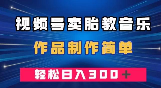 视频号卖胎教音乐，作品制作简单，一单49，轻松日入300＋-天使资源网