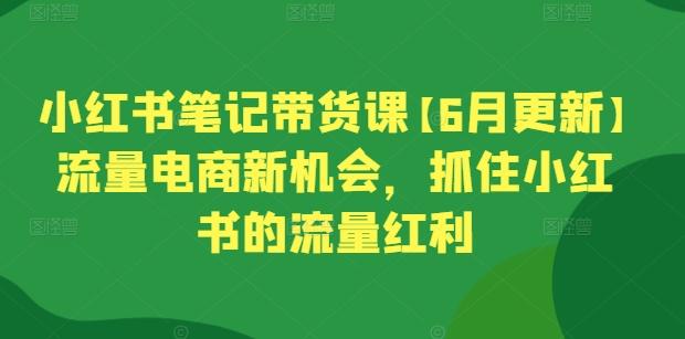 小红书笔记带货课【6月更新】流量电商新机会，抓住小红书的流量红利-天使资源网