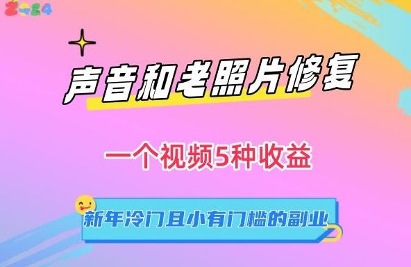 声音和老照片修复，一个视频5种收益，新年冷门且小有门槛的副业【揭秘】-天使资源网