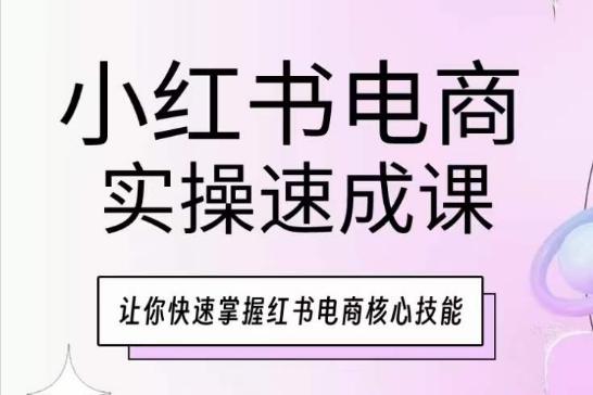 小红书电商实操速成课，让你快速掌握红书电商核心技能-天使资源网