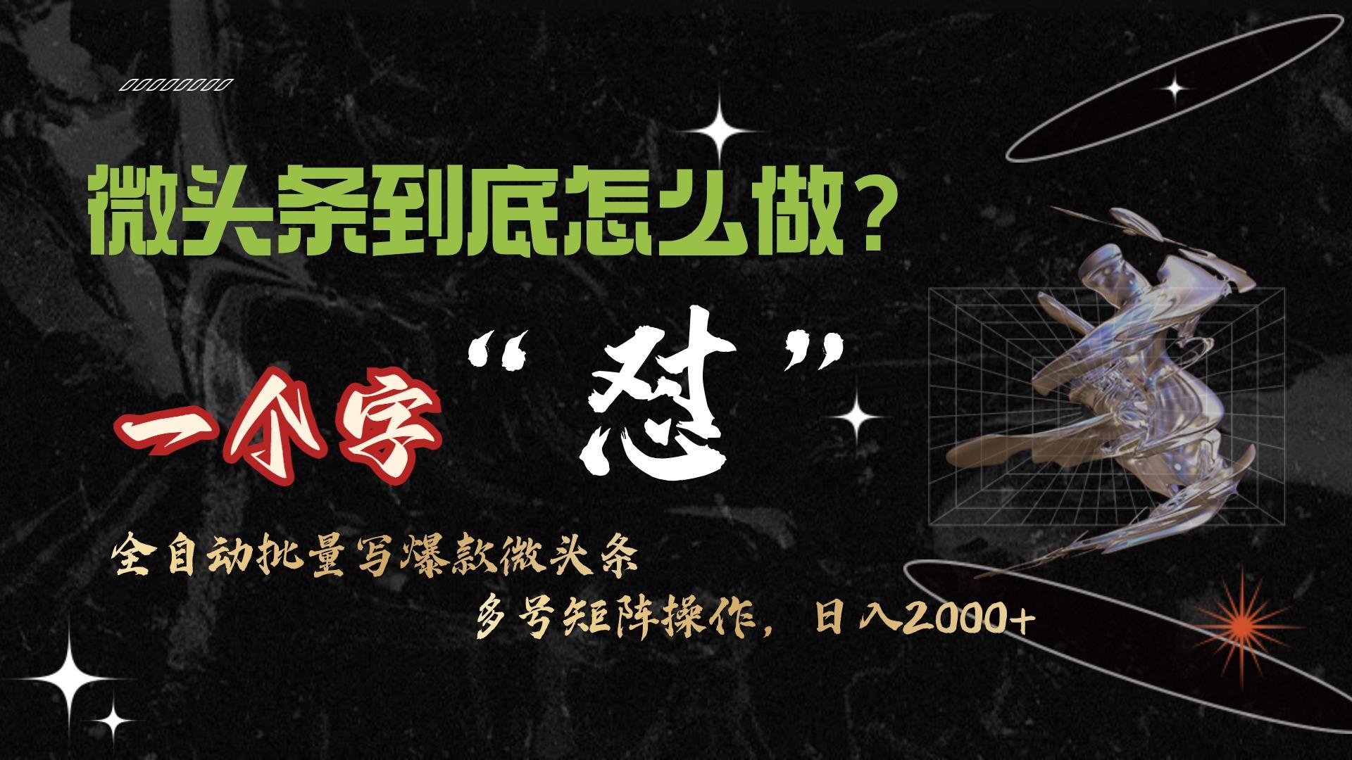 (9809期)微头条最新最强连怼操作，10分钟50条，真正解放双手，月入1w+-天使资源网