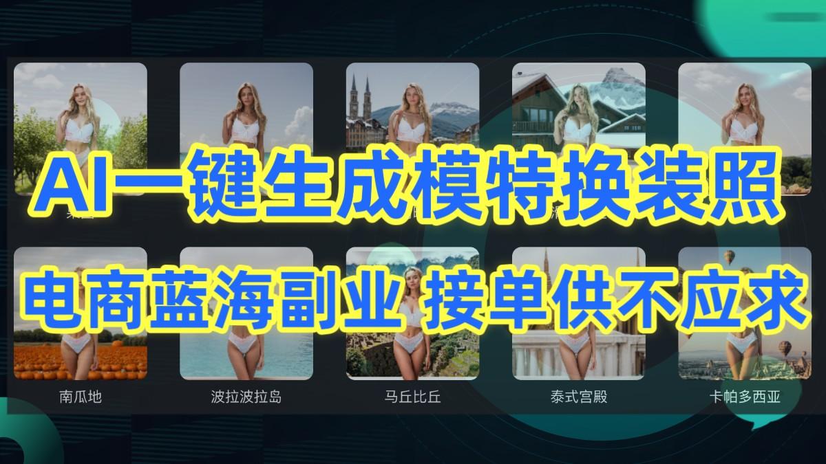 AI制作一键生成模特换装照，电商蓝海副业，接单供不应求-天使资源网