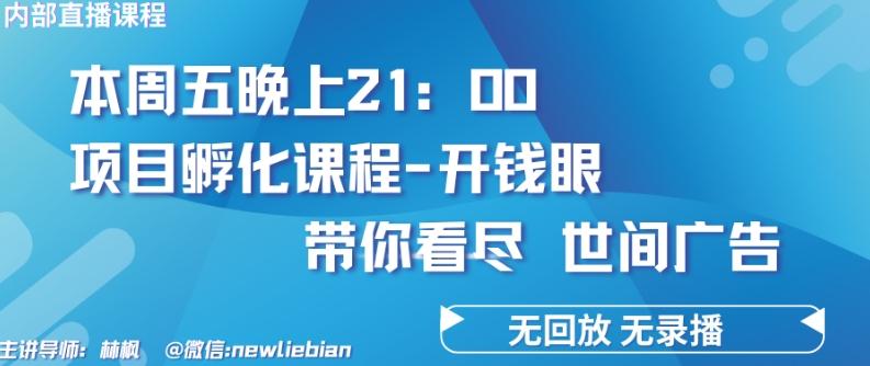 4.26日内部回放课程《项目孵化-开钱眼》赚钱的底层逻辑【揭秘】-天使资源网