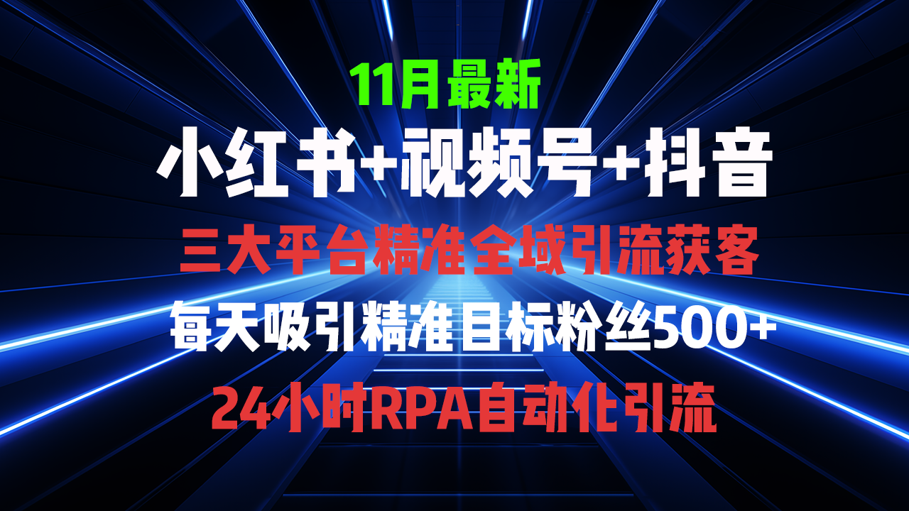 全域多平台引流私域打法，小红书，视频号，抖音全自动获客，截流自…-天使资源网