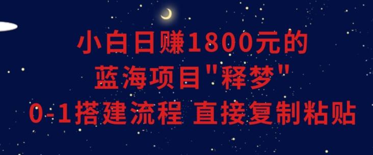 小白能日赚1800元的蓝海项目”释梦”0-1搭建流程可直接复制粘贴长期做【揭秘】-天使资源网