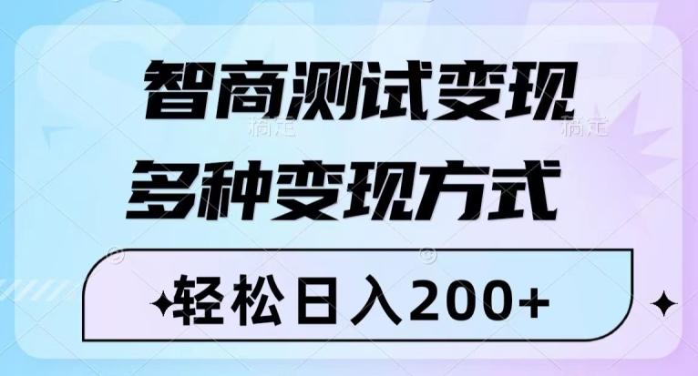智商测试变现，轻松日入200+，几分钟一个视频，多种变现方式-天使资源网