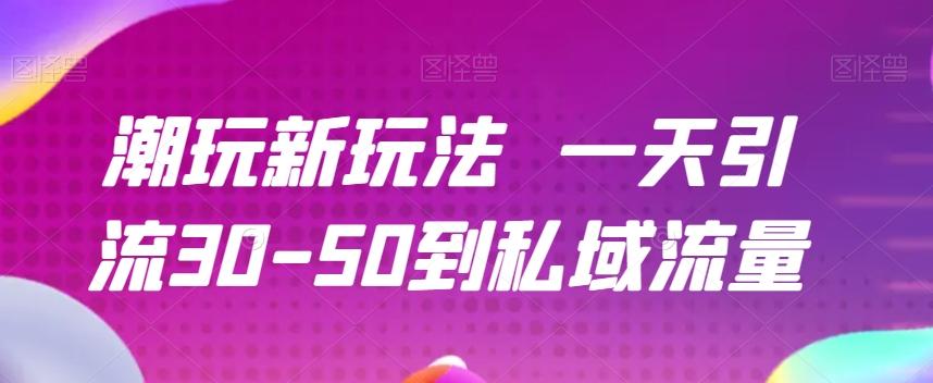 潮玩新玩法一天引流30-50到私域流量-天使资源网