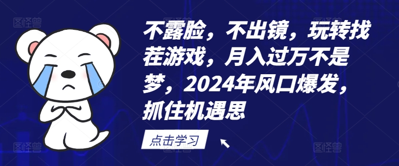 不露脸，不出镜，玩转找茬游戏，月入过万不是梦，2024年风口爆发，抓住机遇【揭秘】-天使资源网