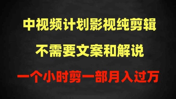 中视频计划影视纯剪辑，不需要文案和解说，一个小时剪一部，100%过原创月入过万【揭秘】-天使资源网