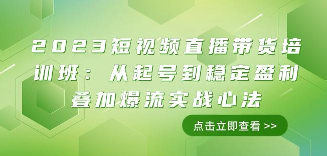 2023短视频直播带货培训班：从起号到稳定盈利叠加爆流实战心法（11节课）-天使资源网