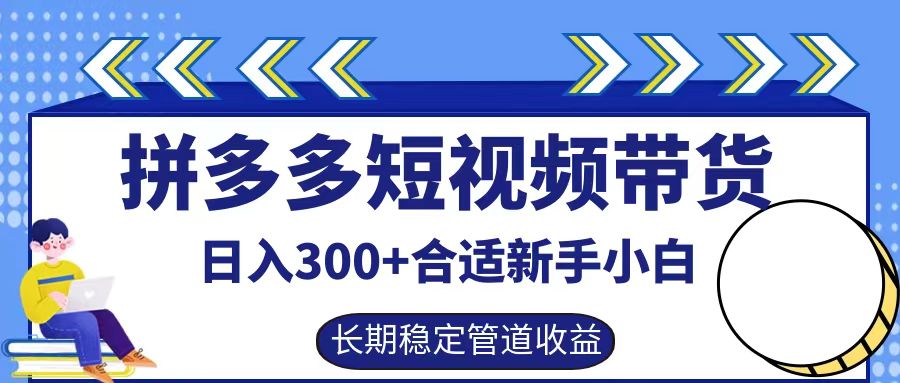 拼多多短视频带货日入300+，实操账户展示看就能学会-天使资源网