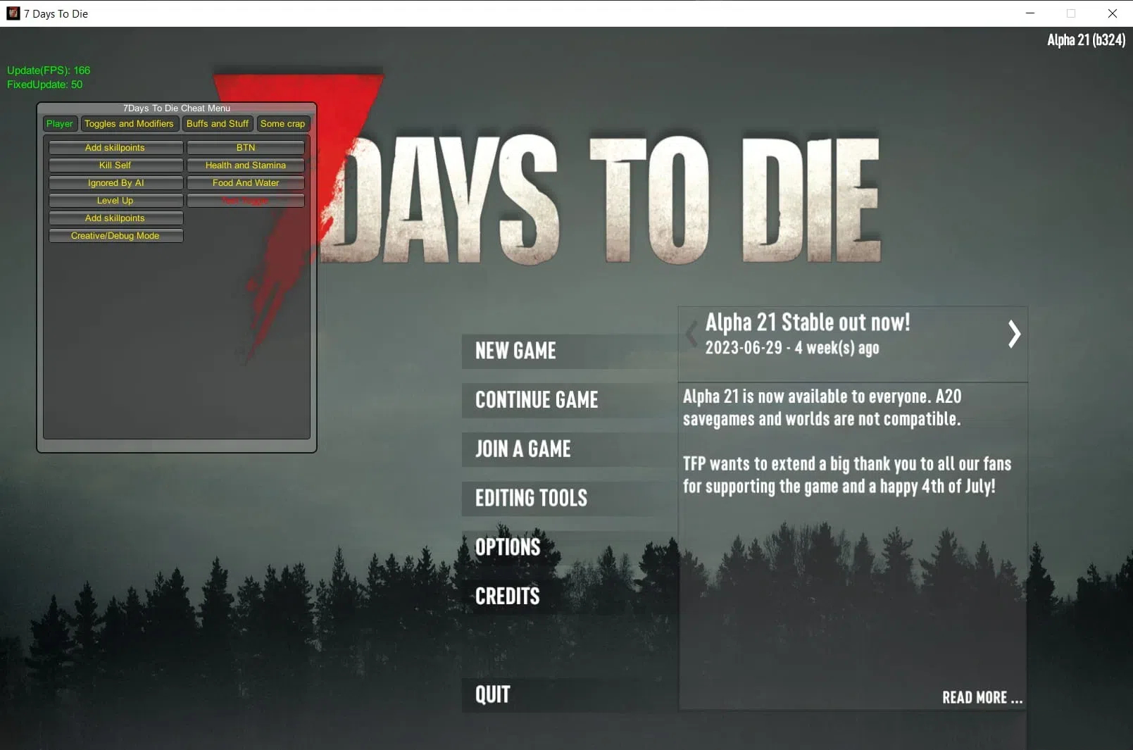 7 Days to Die 七日杀多功能修改器 v1.1.3.105 免费版-天使资源网