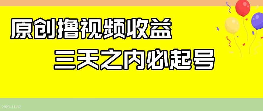 最新撸视频收益，三天之内必起号，一天保底100+【揭秘】-天使资源网