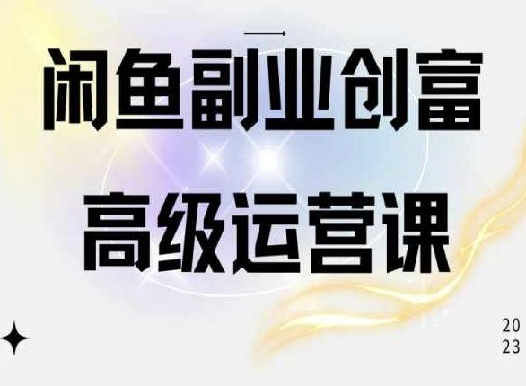 闲鱼电商运营高级课程，一部手机学会闲鱼开店赚钱-天使资源网