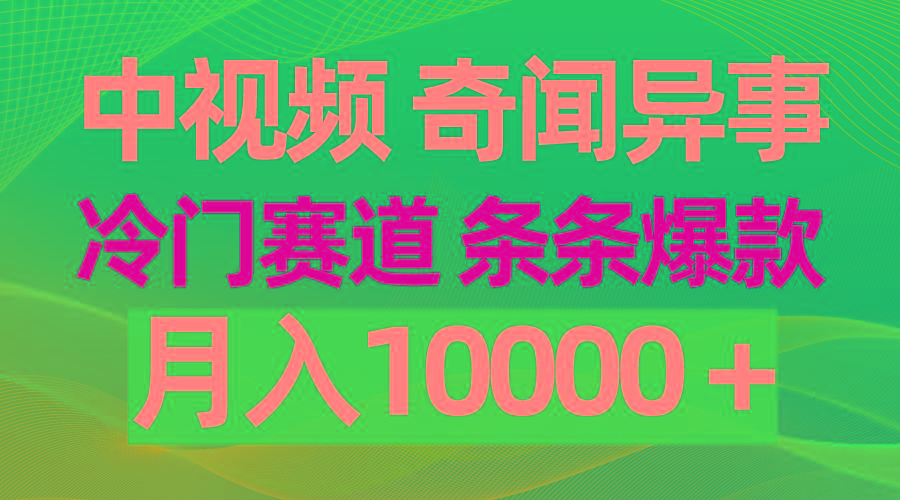 (9627期)中视频奇闻异事，冷门赛道条条爆款，月入10000＋-天使资源网