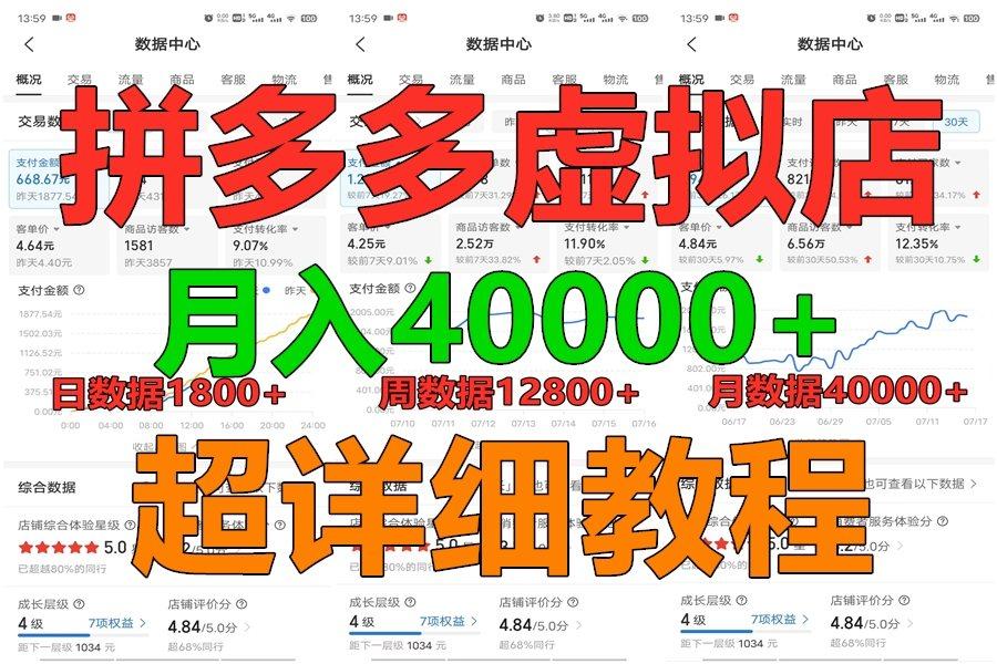 拼多多虚拟电商训练营月入40000+，全网最详细，你做你也行，暴利稳定长久-天使资源网