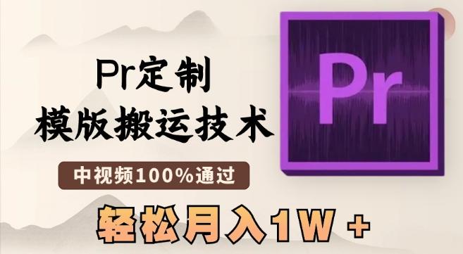 最新Pr定制模版搬运技术，中视频100%通过，几分钟一条视频，轻松月入1W＋【揭秘】-天使资源网