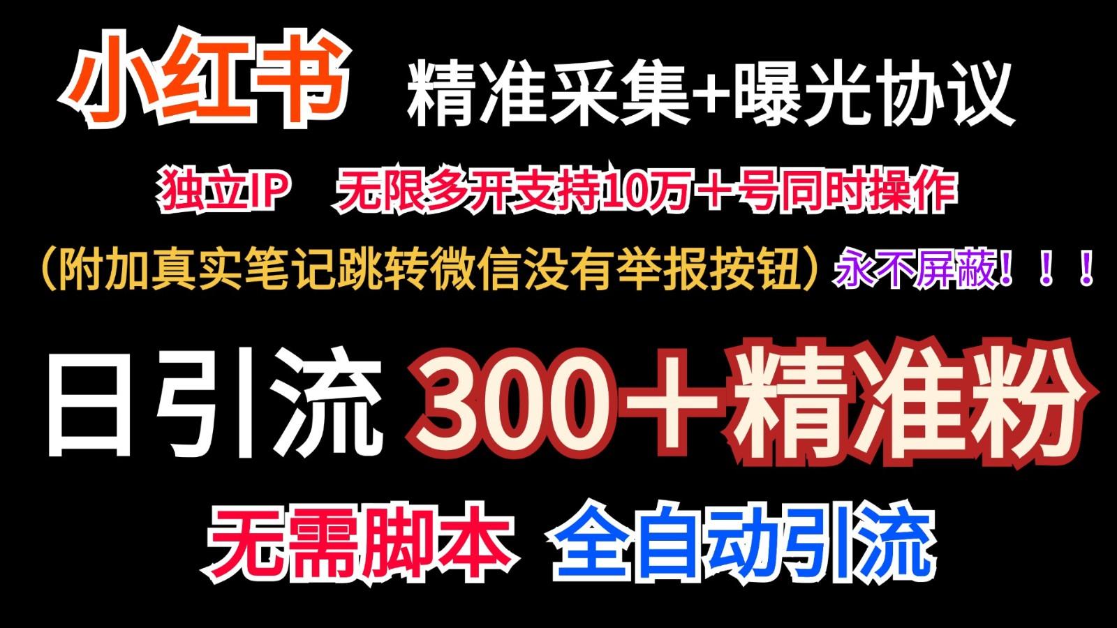 小红薯精准采集＋无限曝光＋真实笔记跳转微信，永不屏蔽(日引300＋精准粉)-天使资源网