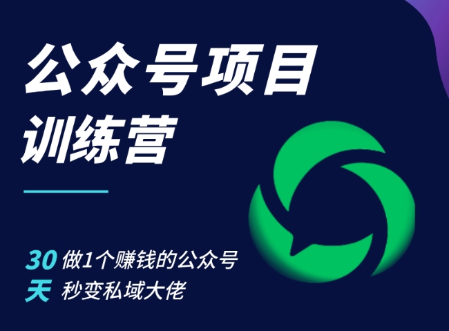 公众号项目训练营，30天做1个赚钱的公众号，秒变私域大佬-天使资源网