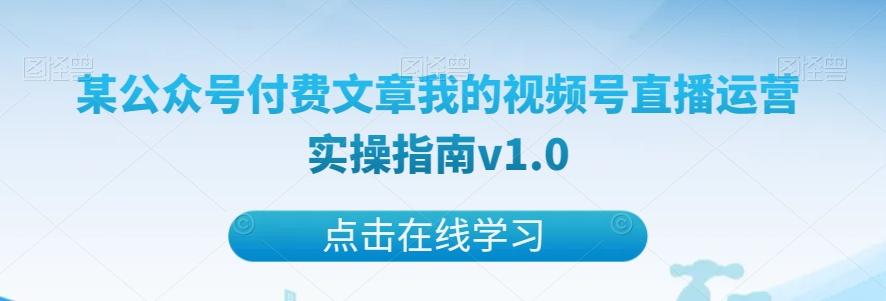 某公众号付费文章我的视频号直播运营实操指南v1.0-天使资源网