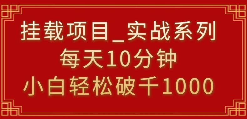 挂载项目，小白轻松破1000，每天10分钟，实战系列保姆级教程【揭秘】-天使资源网