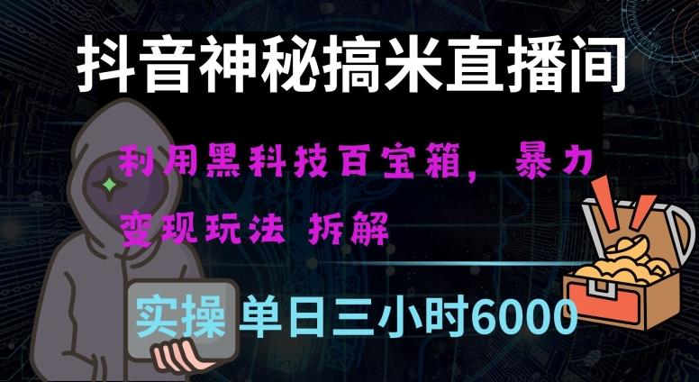 抖音神秘直播间黑科技日入四位数及格暴力项目全方位解读【揭秘】-天使资源网