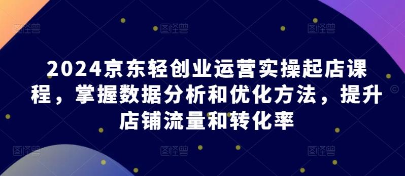 2024京东轻创业运营实操起店课程，掌握数据分析和优化方法，提升店铺流量和转化率-天使资源网