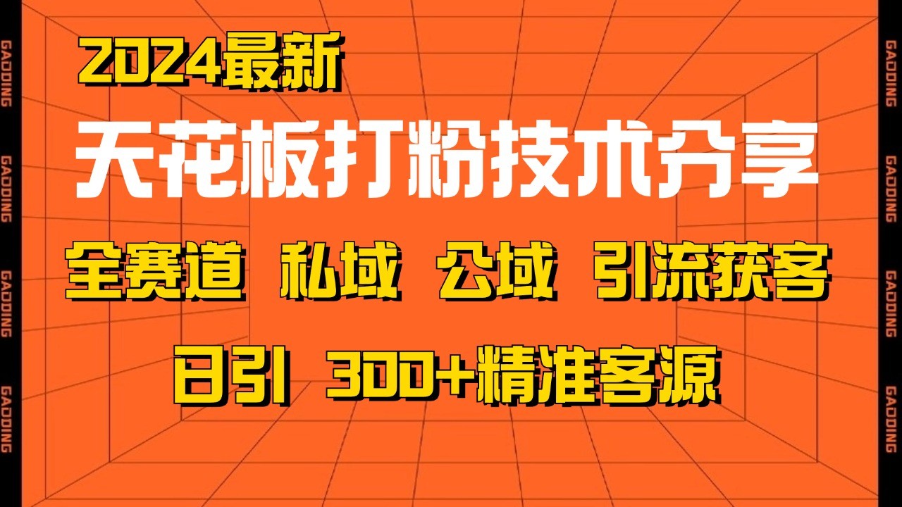 天花板打粉技术分享，野路子玩法 曝光玩法免费矩阵自热技术日引2000+精准客户-天使资源网