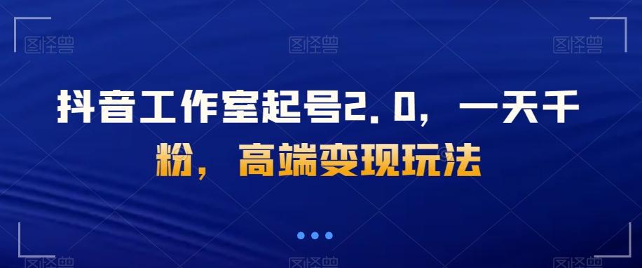 抖音工作室起号2.0，一天千粉，高端变现玩法【揭秘】-天使资源网