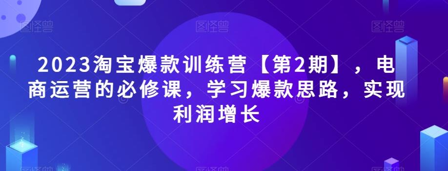 2023淘宝爆款训练营【第2期】，电商运营的必修课，学习爆款思路，实现利润增长-天使资源网