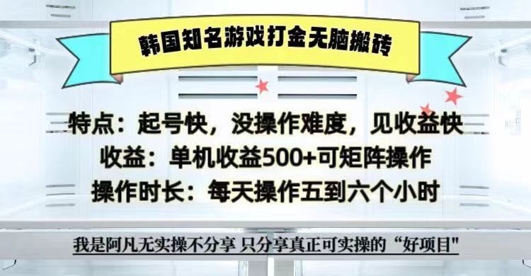 全网首发海外知名游戏打金无脑搬砖单机收益500+ 即做！即赚！当天见收益！-天使资源网