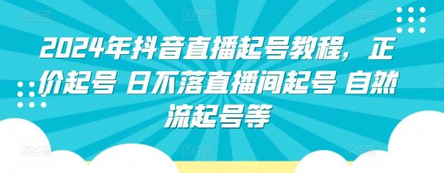 2024年抖音直播起号教程，正价起号 日不落直播间起号 自然流起号等-天使资源网