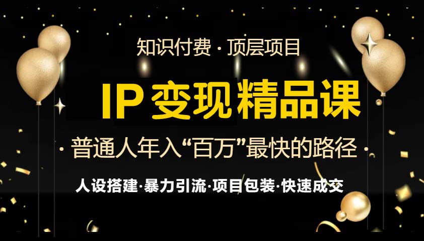IP变现最新精品课程，知识付费全流程+最强引流术+小白避坑指南-天使资源网