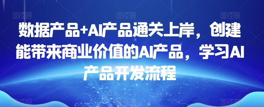 数据产品+AI产品通关上岸，创建能带来商业价值的AI产品，学习AI产品开发流程-天使资源网