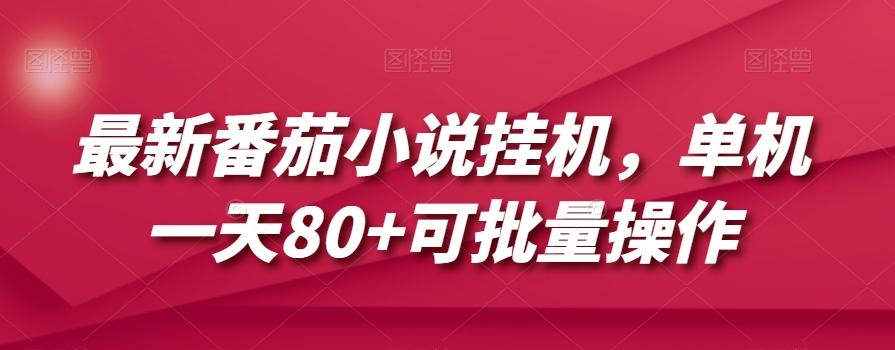 最新番茄小说挂机，单机一天80+可批量操作【揭秘】-天使资源网