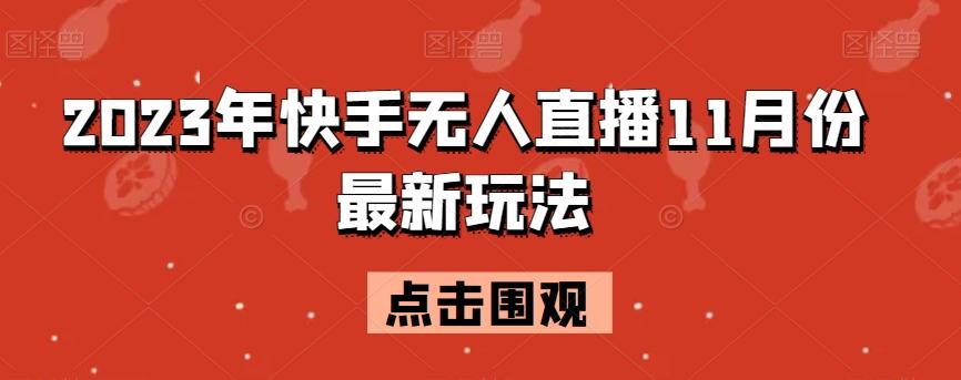 2023年快手无人直播11月份最新玩法-天使资源网