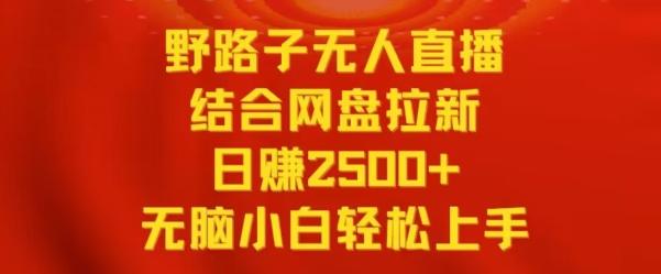 野路子无人直播结合网盘拉新，日赚2500+，小白无脑轻松上手【揭秘】-天使资源网